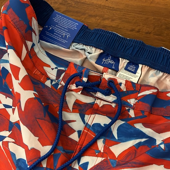 NWT Guy Harvey USA Shark 7" Volley Swim Trunk - Picture 5 of 8